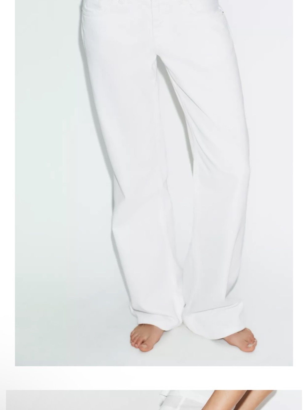 Zara White Wide Leg Jeans - Picture 2 of 5